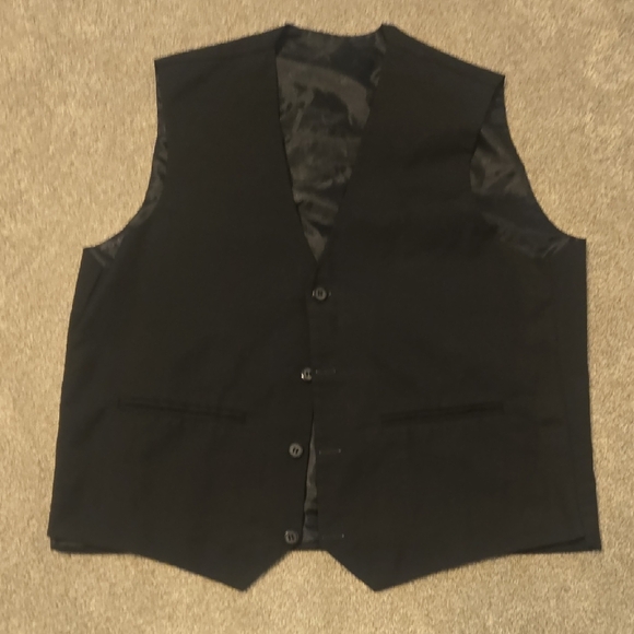 Black Button-Up Vest Size Mens Large - Picture 1 of 3